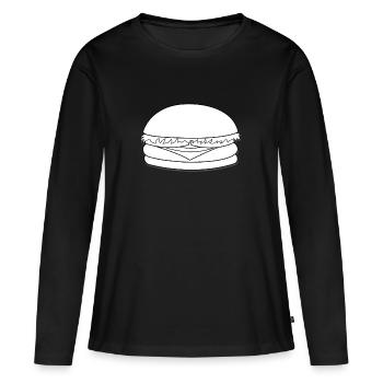 Burger - Frauen Premium Bio Langarmshirt - Schwarz - Vorne - Julia (174cm)
