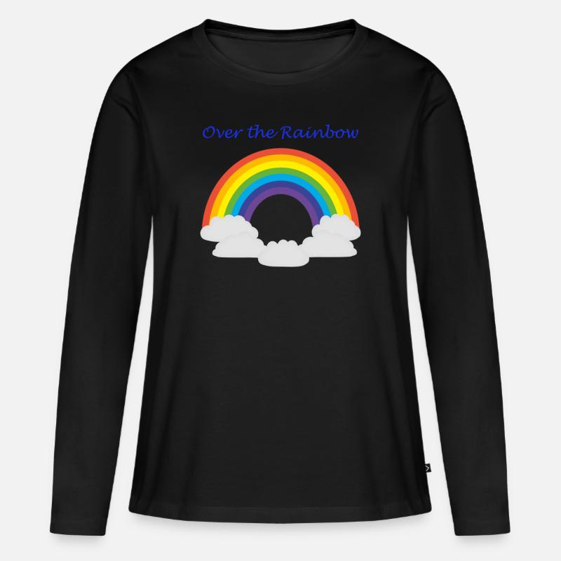 Über dem Regenbogen - Frauen Premium Bio Langarmshirt - Schwarz