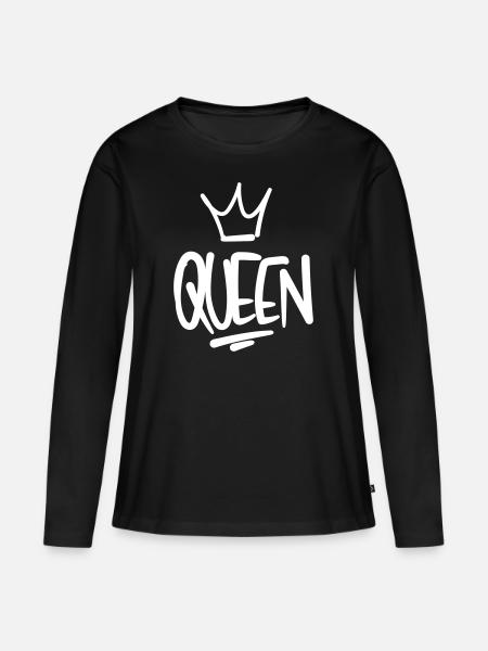 Queen - Frauen Premium Bio Langarmshirt - Schwarz