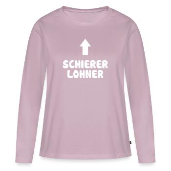 1990 - T-shirt manches longues Premium bio Femme - rose poudré - Devant - Julia (174cm)