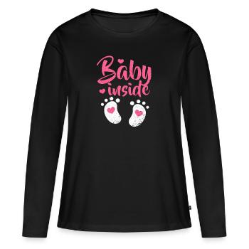 bébé - T-shirt manches longues Premium bio Femme - noir - Devant - Julia (174cm)