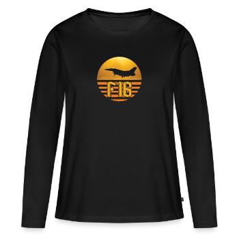 F 16 Fighting Falcon Top Gun Maverick - T-shirt manches longues Premium bio Femme - noir - Devant - Julia (174cm)