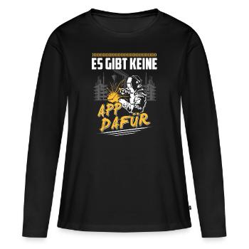 Il n'y a pas d'application pour ça - T-shirt manches longues Premium bio Femme - noir - Devant - Julia (174cm)