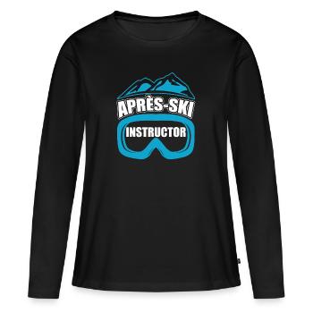 Apre Ski Instructor - Frauen Premium Bio Langarmshirt - Schwarz - Vorne - Julia (174cm)