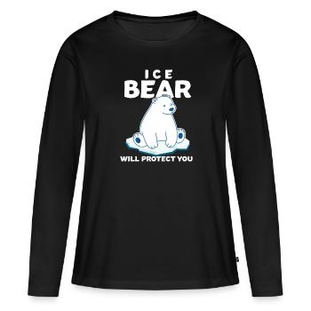 Polar Bear - T-shirt manches longues Premium bio Femme - noir - Devant - Julia (174cm)