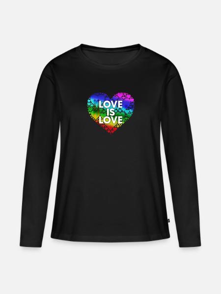 Love Is Love Sf - Frauen Premium Bio Langarmshirt - Schwarz