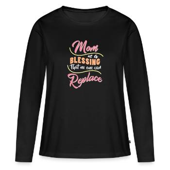 Maman maman maman - T-shirt manches longues Premium bio Femme - noir - Devant - Julia (174cm)