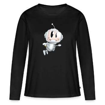 Le petit astronaute - T-shirt manches longues Premium bio Femme - noir - Devant - Julia (174cm)