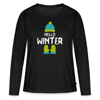 Gants d'hiver - T-shirt manches longues Premium bio Femme - noir - Devant - Julia (174cm)