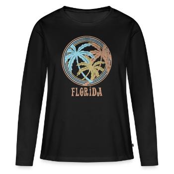 Floride - T-shirt manches longues Premium bio Femme - noir - Devant - Julia (174cm)