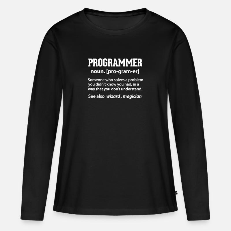 Programmierer - Frauen Premium Bio Langarmshirt - Schwarz