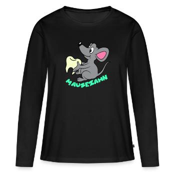 Mausezahn - T-shirt manches longues Premium bio Femme - noir - Devant - Julia (174cm)
