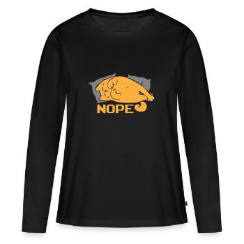 Cat says nope - Frauen Premium Bio Langarmshirt - Schwarz - Vorne - Julia (174cm)