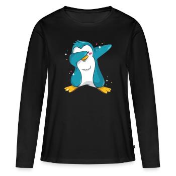 Pingouin pingouin - T-shirt manches longues Premium bio Femme - noir - Devant - Julia (174cm)