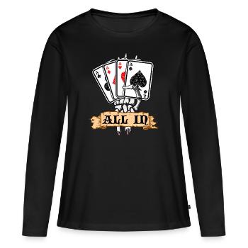 Poker Poker All In Poker Cards Casino Ass - T-shirt manches longues Premium bio Femme - noir - Devant - Julia (174cm)