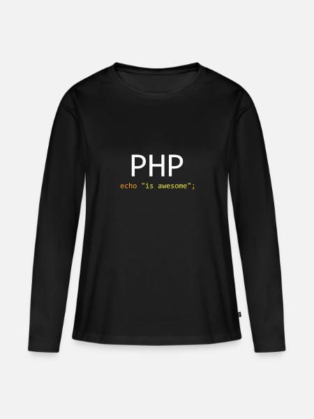 PHP ist großartig - Frauen Premium Bio Langarmshirt - Schwarz