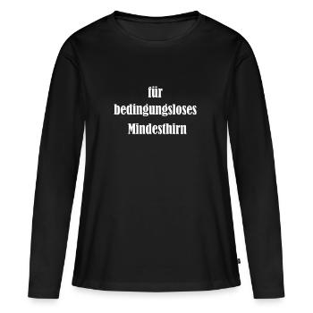 unconditional minimum brain income - Women's Premium Organic Long Sleeve Shirt - black - Front - Julia (174cm)