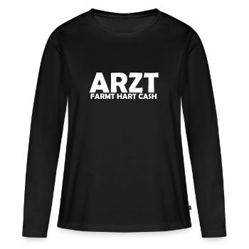 Arzt Doktor Medizinstudent Mediziner - Frauen Premium Bio Langarmshirt - Schwarz - Vorne - Julia (174cm)
