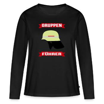 Gruppenführer - Ideales Feuerwehr Geschenk - Frauen Premium Bio Langarmshirt - Schwarz - Vorne - Julia (174cm)