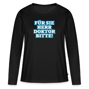 Doctorat doctorat cadeau de doctorat - T-shirt manches longues Premium bio Femme - noir - Devant - Julia (174cm)