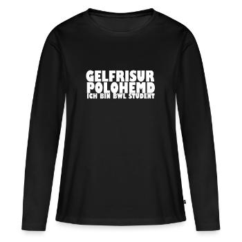 Étudiant en administration des affaires - T-shirt manches longues Premium bio Femme - noir - Devant - Julia (174cm)