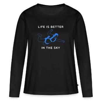 Skydiving - Women's Premium Organic Long Sleeve Shirt - black - Front - Julia (174cm)