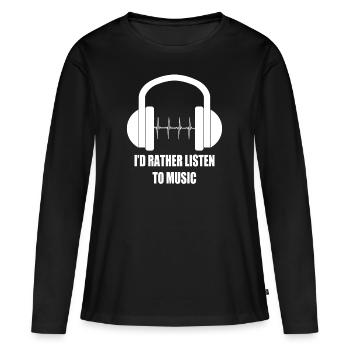 Heartbeat Headphone Heartbeat Headphone Gift - Women's Premium Organic Long Sleeve Shirt - black - Front - Julia (174cm)