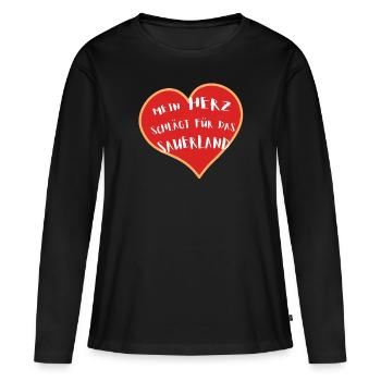 My heart is for the Sauerland - Gift - Women's Premium Organic Long Sleeve Shirt - black - Front - Julia (174cm)