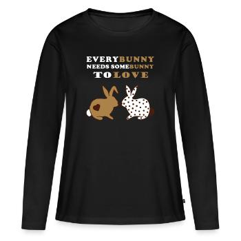 Everybunny needs somebunny to love - bunnies love - Women's Premium Organic Long Sleeve Shirt - black - Front - Julia (174cm)