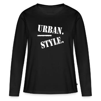 Style urbain - T-shirt manches longues Premium bio Femme - noir - Devant - Julia (174cm)