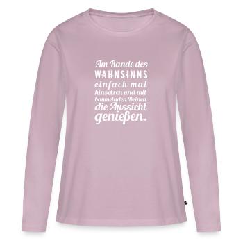 Am Rande des Wahnsinns... - Frauen Premium Bio Langarmshirt - Altrosa - Vorne - Julia (174cm)
