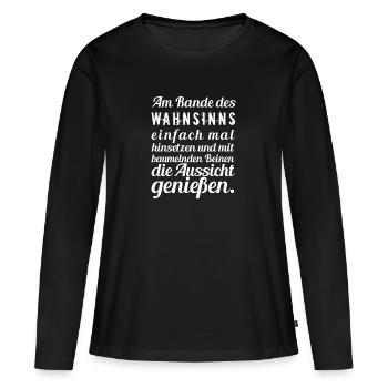 Au bord de la folie ... - T-shirt manches longues Premium bio Femme - noir - Devant - Julia (174cm)