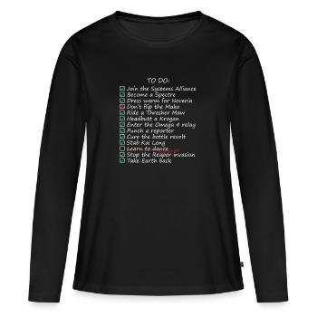 Bestellen Sie die Shepards-To-Do-Liste - Frauen Premium Bio Langarmshirt - Schwarz - Vorne - Julia (174cm)