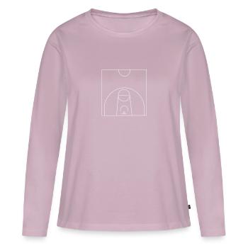 Terrain de basket - T-shirt manches longues Premium bio Femme - rose poudré - Devant - Julia (174cm)