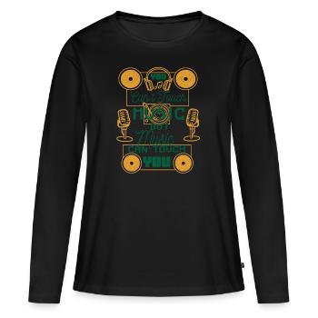 Music Electro Hip Hop Techno Festival Gift - Women's Premium Organic Long Sleeve Shirt - black - Front - Julia (174cm)