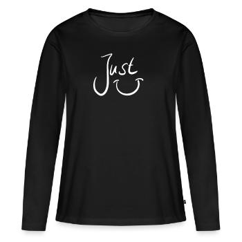 Juste sourire - T-shirt manches longues Premium bio Femme - noir - Devant - Julia (174cm)