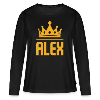 Roi Alex King Alexander Cadeau Couronne Alex Alex - T-shirt manches longues Premium bio Femme - noir - Devant - Julia (174cm)