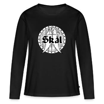 Skal norse viking warrior odin thor barbare - T-shirt manches longues Premium bio Femme - noir - Devant - Julia (174cm)