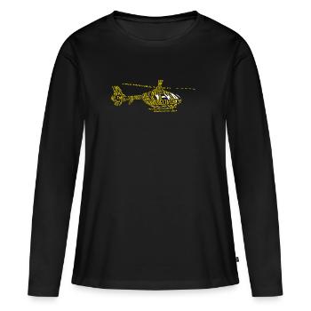 Aviation aviation aviation héli alphabet pour pilote - T-shirt manches longues Premium bio Femme - noir - Devant - Julia (174cm)