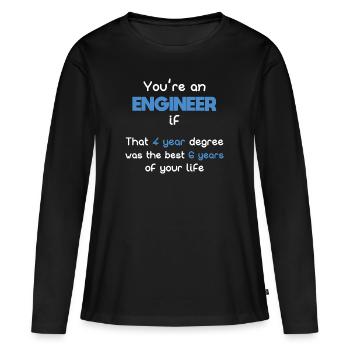Ingénieur étudiant les meilleures vies - T-shirt manches longues Premium bio Femme - noir - Devant - Julia (174cm)