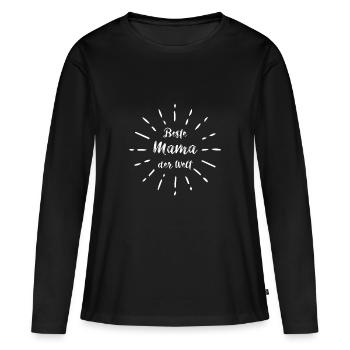 Beste Mama der Welt - Frauen Premium Bio Langarmshirt - Schwarz - Vorne - Julia (174cm)