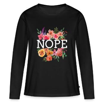 Nope Non - T-shirt manches longues Premium bio Femme - noir - Devant - Julia (174cm)