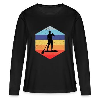 Sup Standup Paddle Paddle Garçons - T-shirt manches longues Premium bio Femme - noir - Devant - Julia (174cm)