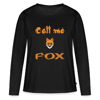Call me fox - T-shirt manches longues Premium bio Femme - noir - Devant - Julia (174cm)