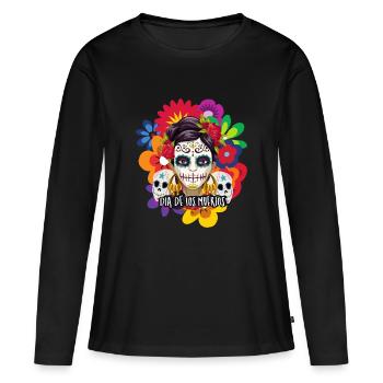 Dia De Los Muertos - Women's Premium Organic Long Sleeve Shirt - black - Front - Julia (174cm)