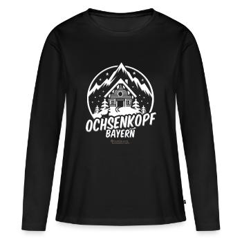 Ochsenkopf Bayern Skigebiet - Frauen Premium Bio Langarmshirt - Schwarz - Vorne - Julia (174cm)
