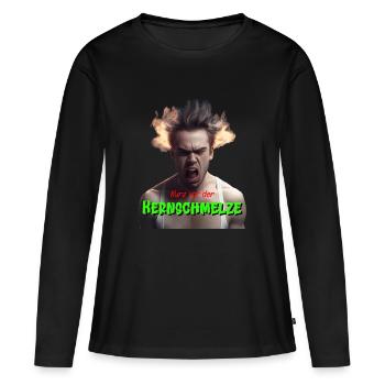 Kurz vor der Kernschmelze Geschenk - Frauen Premium Bio Langarmshirt - Schwarz - Vorne - Julia (174cm)