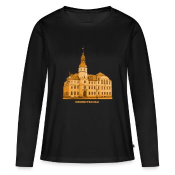 Crimmitschau Town Hall Pleiße Zwickau Saxony - Women's Premium Organic Long Sleeve Shirt - black - Front - Julia (174cm)