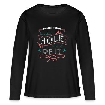 present idea statement art spaceship awesome - Frauen Premium Bio Langarmshirt - Schwarz - Vorne - Julia (174cm)