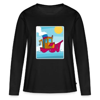 Image colorée d’un remorqueur amusant - T-shirt manches longues Premium bio Femme - noir - Devant - Julia (174cm)